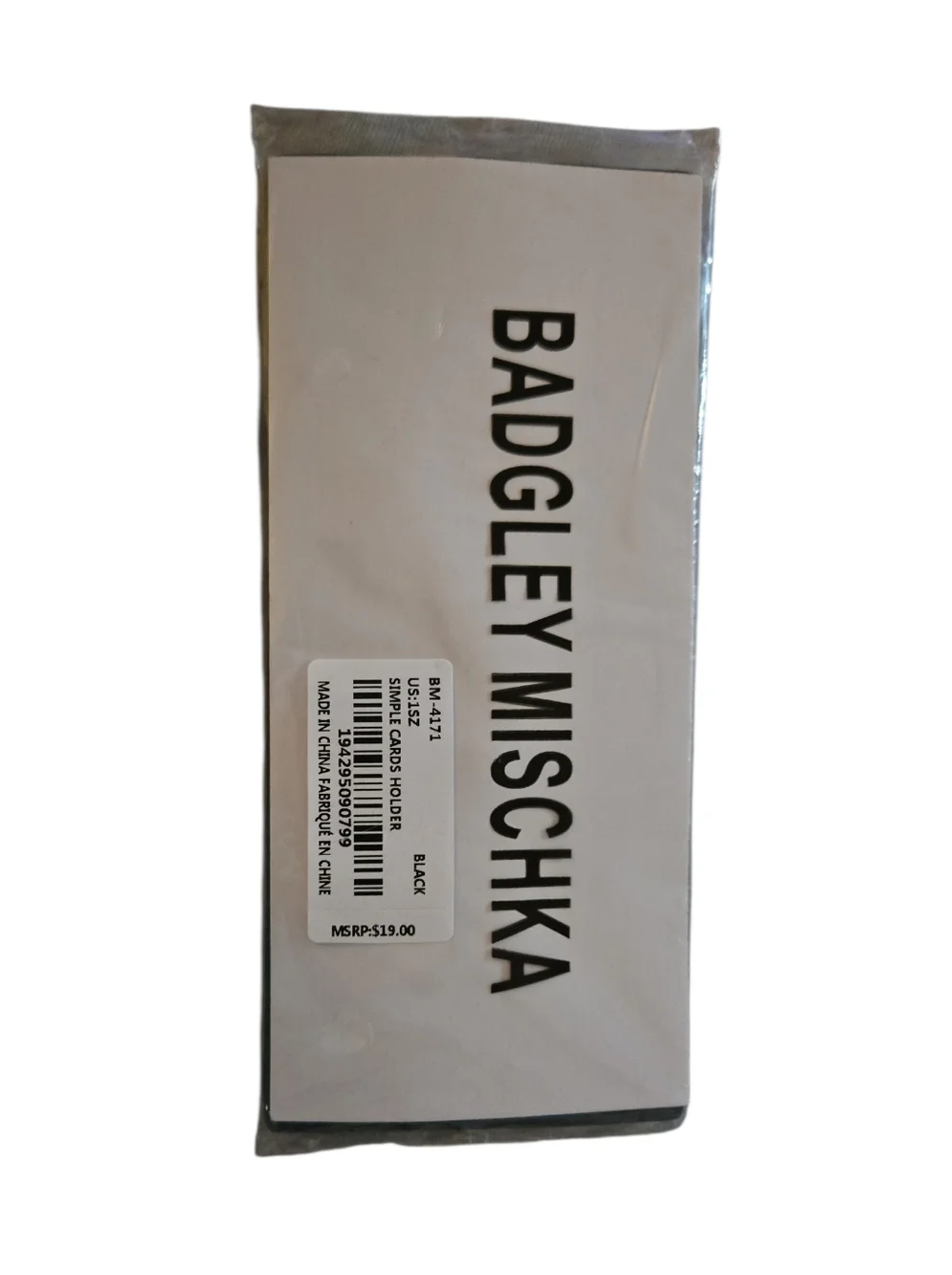NWT Badgley Mischka Black Credit Card Holder New Sealed
